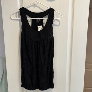 NWT Annie Sez Black Lace Tank Top